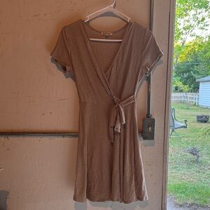 Rolla Coster Tan Wrap Mini Dress